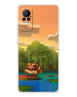 Чохол для Xiaomi Civi з картинкою «Майнкрафт захід сонця»