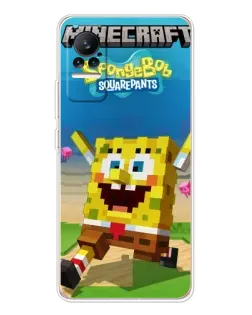 Чохол для Xiaomi Civi з картинкою «Губка Боб Minecraft»