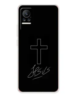 Чехол для Xiaomi Civi с картинкой «Графический крест Jesus» Чехол для Xiaomi Civi с картинкой «Графический крест Jesus»