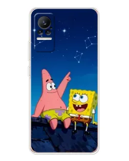Чехол для Xiaomi Civi с картинкой «Губка Боб и Патрик ночью» Чехол для Xiaomi Civi с картинкой «Губка Боб и Патрик ночью»