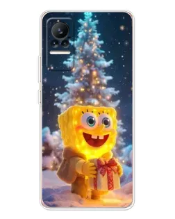 Чехол для Xiaomi Civi с картинкой «Рождественский Спанч Боб»