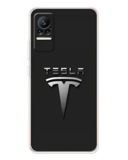 Чехол для Xiaomi Civi с картинкой «Стальной логотип Tesla»