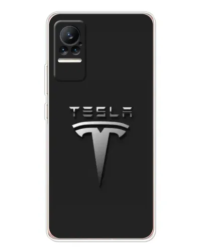 Чехол для Xiaomi Civi с картинкой «Стальной логотип Tesla»