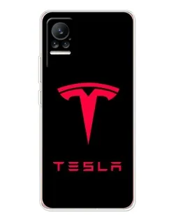 Чехол для Xiaomi Civi с картинкой «Tesla Red Logo»