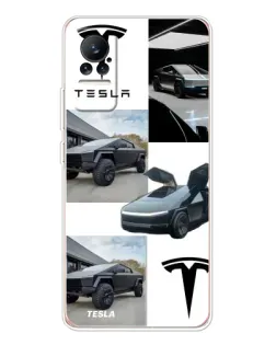Чехол для Xiaomi Civi с картинкой «Коллаж Cybertruck Tesla»