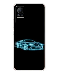 Чехол для Xiaomi Civi с картинкой «Неоновый контур Lamborghini»