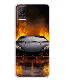 Чехол для Xiaomi Civi с картинкой «Lamborghini в огне»