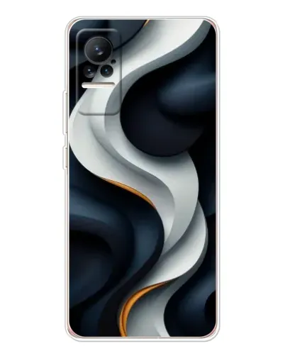 Чехол для Xiaomi Civi с картинкой «Объемные черно-белые ленты»