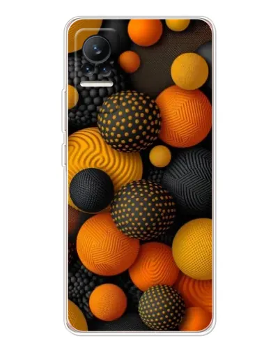 Чехол для Xiaomi Civi с картинкой «Объемные оранжевые сферы»