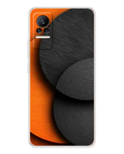 Чехол для Xiaomi Civi с картинкой «Геометрия оранжевых кругов»