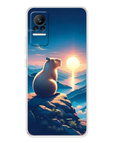 Чехол для Xiaomi Civi с картинкой «Закат солнца с капибарой»