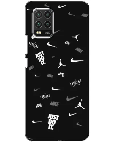 Чехол для Xiaomi Mi 10 Lite с картинкой «Nike Black Pattern»