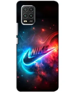 Чехол для Xiaomi Mi 10 Lite с картинкой «Огненный логотип Nike»
