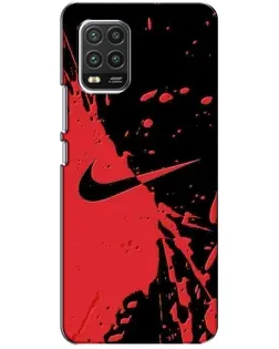 Чехол для Xiaomi Mi 10 Lite с картинкой «Красные брызги Nike»