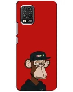 Чехол для Xiaomi Mi 10 Lite с картинкой «Bored Ape — красный фон» Чехол для Xiaomi Mi 10 Lite с картинкой «Bored Ape — красный фон»