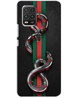 Чехол для Xiaomi Mi 10 Lite с картинкой «Gucci — змея на полосе»