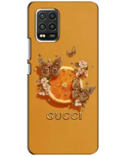 Чехол для Xiaomi Mi 10 Lite с картинкой «Gucci — золотые бабочки»