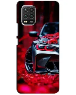 Чохол для Xiaomi Mi 10 Lite з картинкою «Спортивна BMW та квіти»