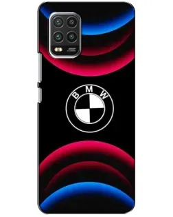Чохол для Xiaomi Mi 10 Lite з картинкою «Логотип BMW та неонові дуги»