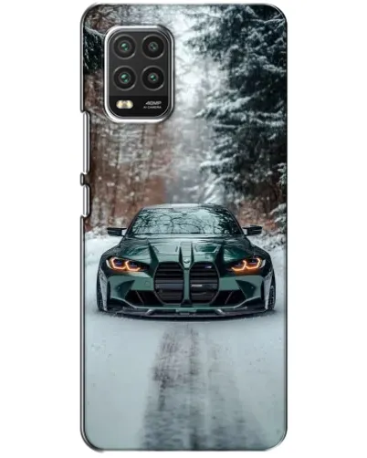 Чехол для Xiaomi Mi 10 Lite с картинкой «BMW в зимнем лесу»