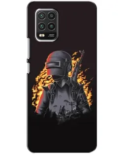 Чехол для Xiaomi Mi 10 Lite с картинкой «PUBG — огненный силуэт» Чехол для Xiaomi Mi 10 Lite с картинкой «PUBG — огненный силуэт»
