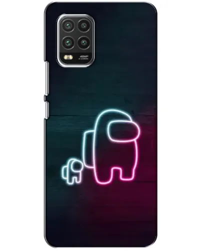 Чехол для Xiaomi Mi 10 Lite с картинкой «Among Us неон-арт»