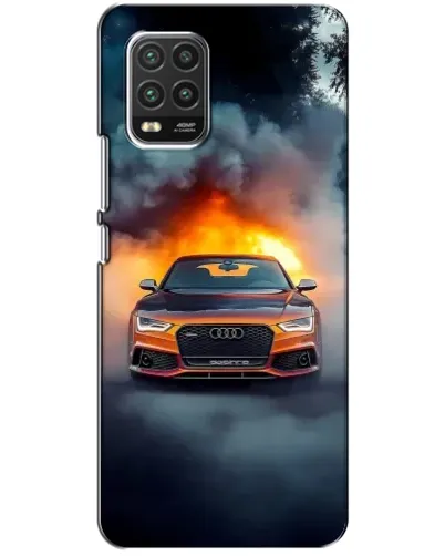 Чехол для Xiaomi Mi 10 Lite с картинкой «Audi в огненном дыму»