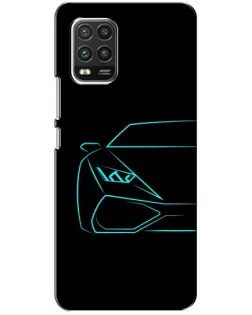 Чехол для Xiaomi Mi 10 Lite с картинкой «Голубой силуэт Lamborghini» Чехол для Xiaomi Mi 10 Lite с картинкой «Голубой силуэт Lamborghini»
