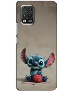 Чехол для Xiaomi Mi 10 Lite с картинкой «Стич на коричневом фоне»