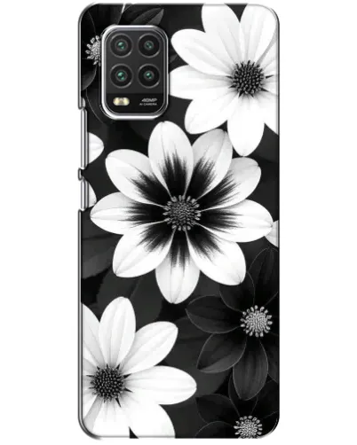 Чехол для Xiaomi Mi 10 Lite с картинкой «Монохромные астры»