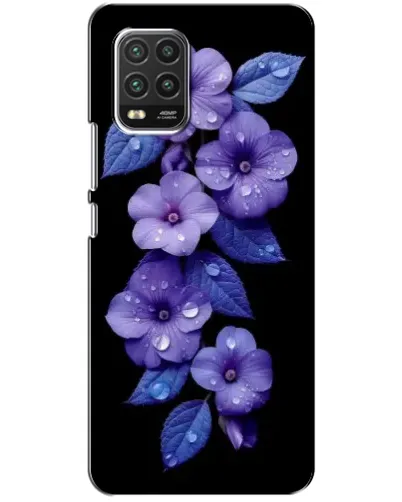 Чехол для Xiaomi Mi 10 Lite с картинкой «Фиолетовые цветы с росою»
