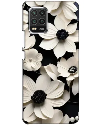 Чехол для Xiaomi Mi 10 Lite с картинкой «Объемные белые цветы»