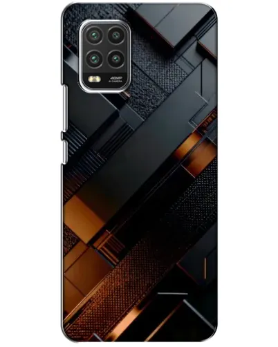 Чехол для Xiaomi Mi 10 Lite с картинкой «Черные геометрические блоки»