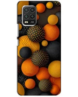 Чехол для Xiaomi Mi 10 Lite с картинкой «Объемные оранжевые сферы» Чехол для Xiaomi Mi 10 Lite с картинкой «Объемные оранжевые сферы»