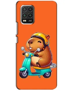 Чохол для Xiaomi Mi 10 Lite з картинкою «Капібара на скутері»
