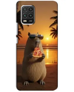 Чохол для Xiaomi Mi 10 Lite з картинкою «Капібара з піцою»