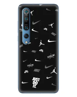 Чехол для Xiaomi Mi 10 Pro с картинкой «Nike Black Pattern» Чехол для Xiaomi Mi 10 Pro с картинкой «Nike Black Pattern»