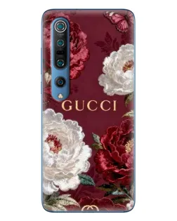 Чехол для Xiaomi Mi 10 Pro с картинкой «Gucci — бордовые розы»