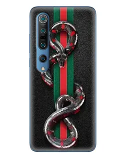 Чехол для Xiaomi Mi 10 Pro с картинкой «Gucci — змея на полосе»