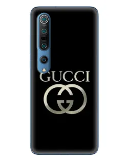Чехол для Xiaomi Mi 10 Pro с картинкой «Gucci — золото на черном»