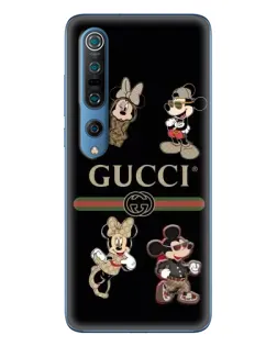 Чехол для Xiaomi Mi 10 Pro с картинкой «Gucci — герои Disney и монограмма»