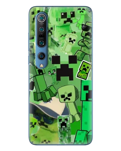 Чехол для Xiaomi Mi 10 Pro с картинкой «Криперы Minecraft»