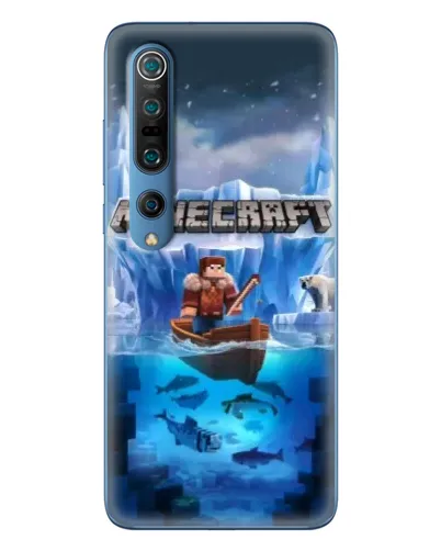 Чехол для Xiaomi Mi 10 Pro с картинкой «Minecraft ледяной мир»