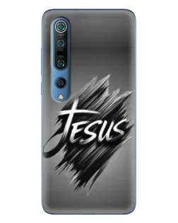 Чехол для Xiaomi Mi 10 Pro с картинкой «Надпись Jesus Graffiti»