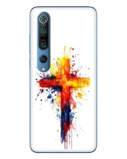 Чехол для Xiaomi Mi 10 Pro с картинкой «Акварельный крест»