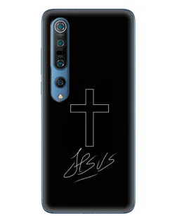 Чехол для Xiaomi Mi 10 Pro с картинкой «Графический крест Jesus»