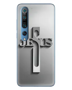 Чехол для Xiaomi Mi 10 Pro с картинкой «Металлический крест Jesus»