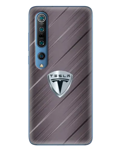 Чехол для Xiaomi Mi 10 Pro с картинкой «Металлическая текстура Tesla»