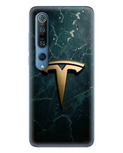 Чехол для Xiaomi Mi 10 Pro с картинкой «Мраморная Tesla Gold»