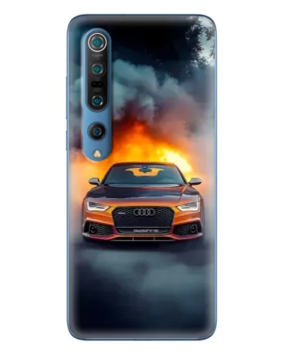 Чехол для Xiaomi Mi 10 Pro с картинкой «Audi в огненном дыму»